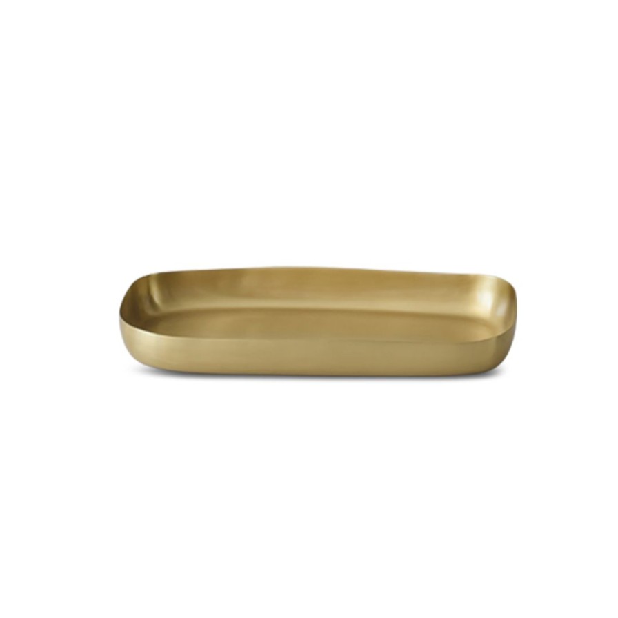 Living * | Tf Design Brushed Brass Vanity Tray Living