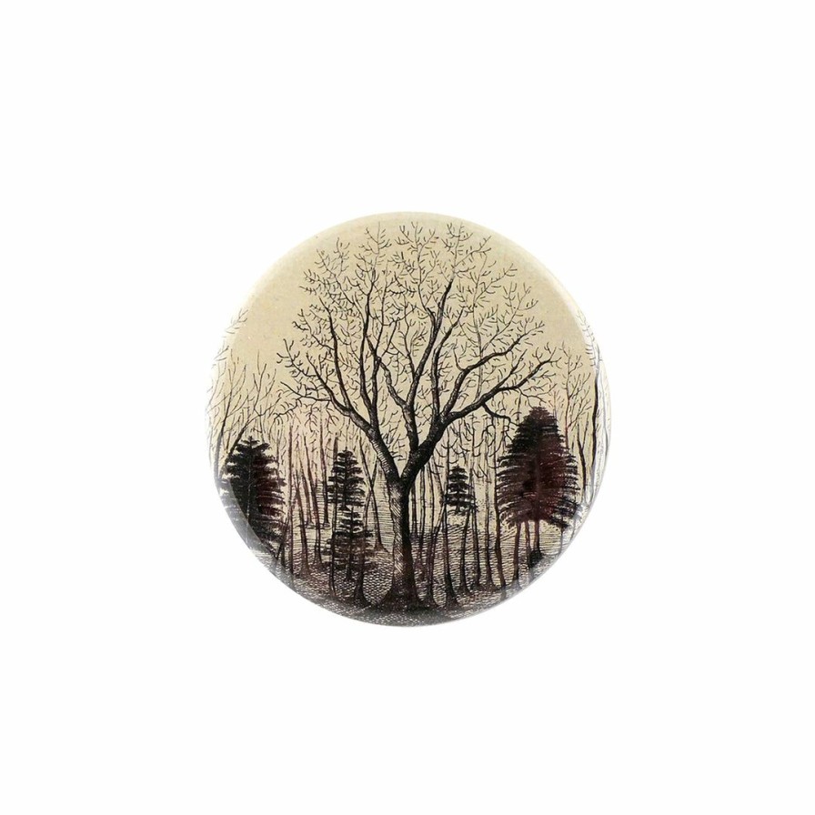 Accessories * | John Derian Tree (Black & White) Mirror Button Travel