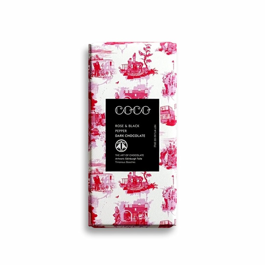 Kitchen * | Coco Chocolatier Rose & Black Pepper Dark Chocolate Gourmet