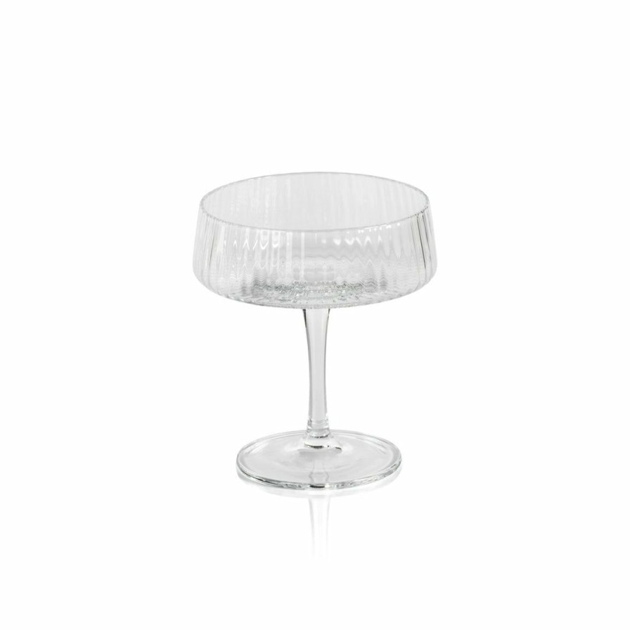 Kitchen * | Zodax Bandol Fluted Textured Martini Glass Kitchen