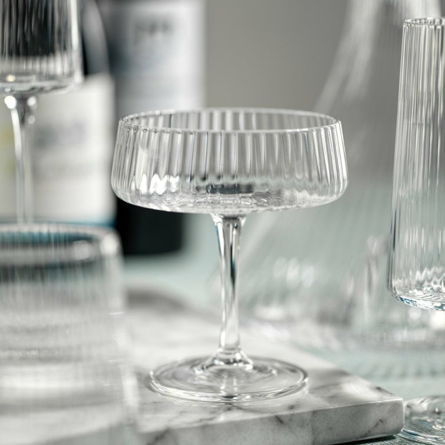 Kitchen * | Zodax Bandol Fluted Textured Martini Glass Kitchen