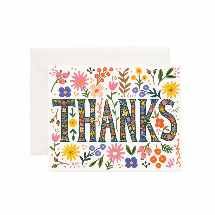 Study * | Rifle Paper Co Floral Thanks Card