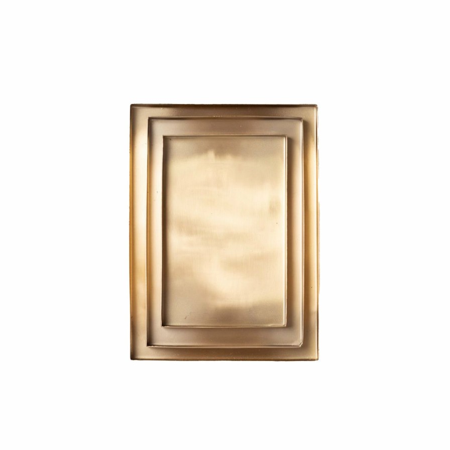 Living * | Civil Alchemy Brass Rectangle Tray Small