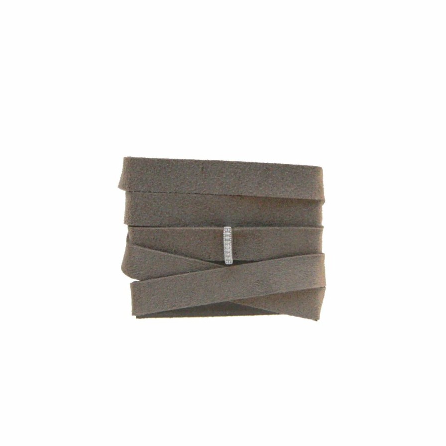 Accessories * | La Soula Jewelry Taupe Suede Wrap With Bar