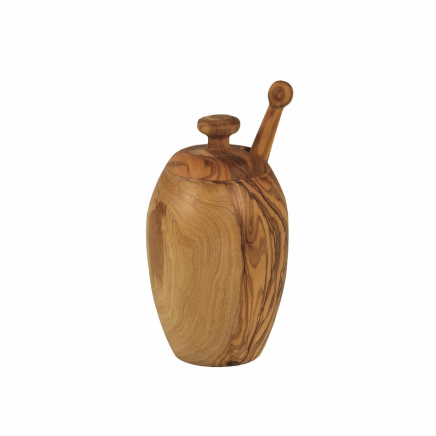 Kitchen * | Be Home Olive Wood Honey Jar